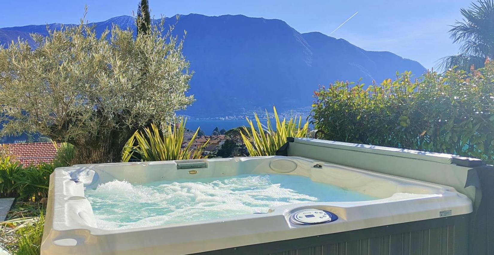 Magic Garden With Jacuzzi-Pool And Luxury Lake Como View Lenno Exteriör bild